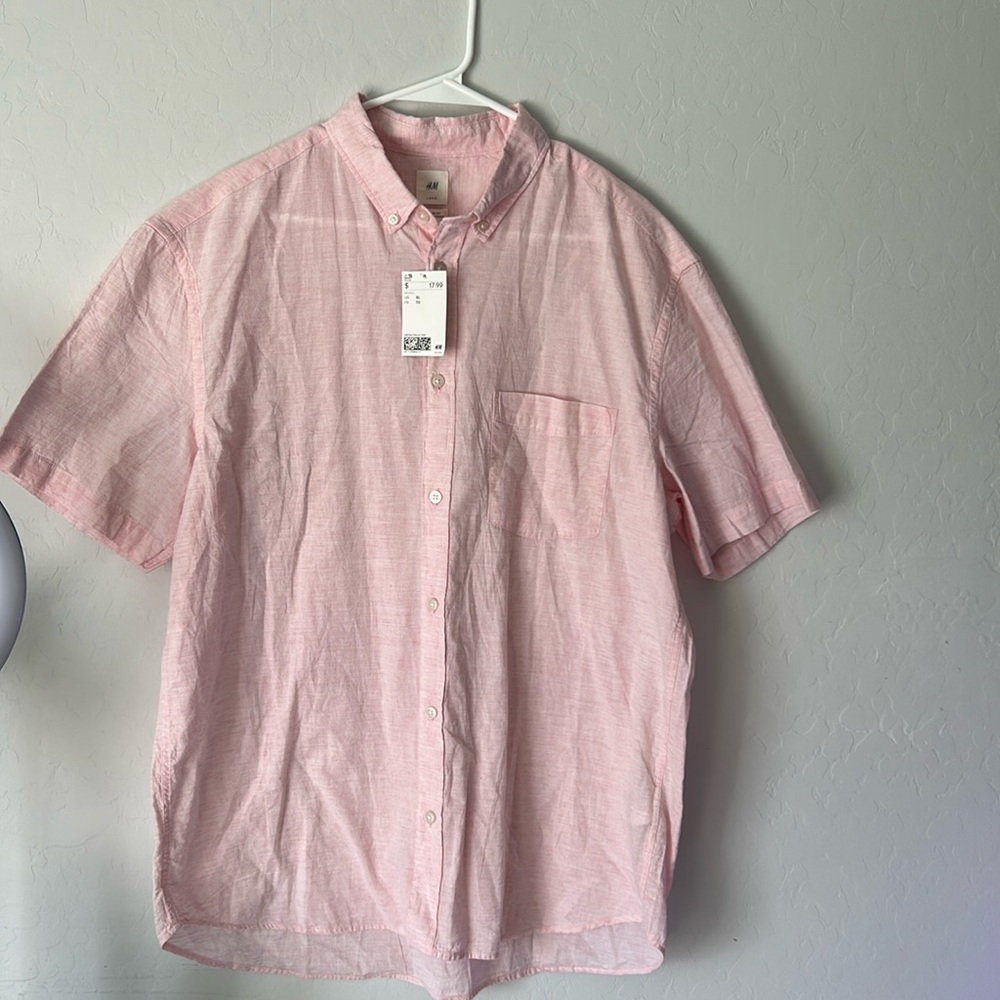 Pink XL h&m collar shirt